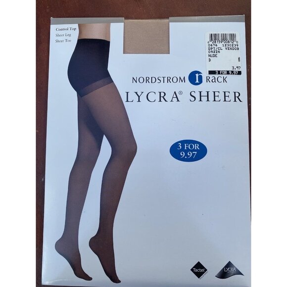 Nordstrom Accessories - Nordstrom Rack New Old Stock  Lycra Sheer Pantyhose-Control Top Size D Nude